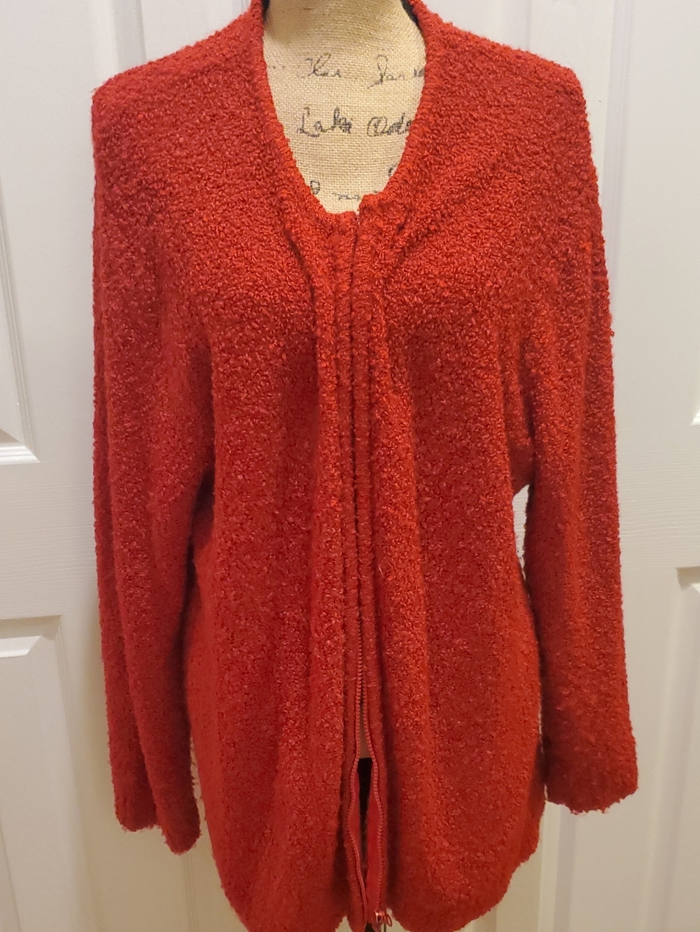 Fashion Bug Teddy Jacket in Bright Red